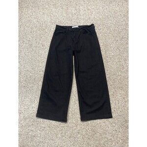 Flying Monkey Crop Wide Leg High-Rise Soft Black Pants/Jeans Size 28